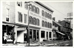 Frederick Maryland Arlington Hotel Keller Drug Cigar Shop Repro Postcard U14