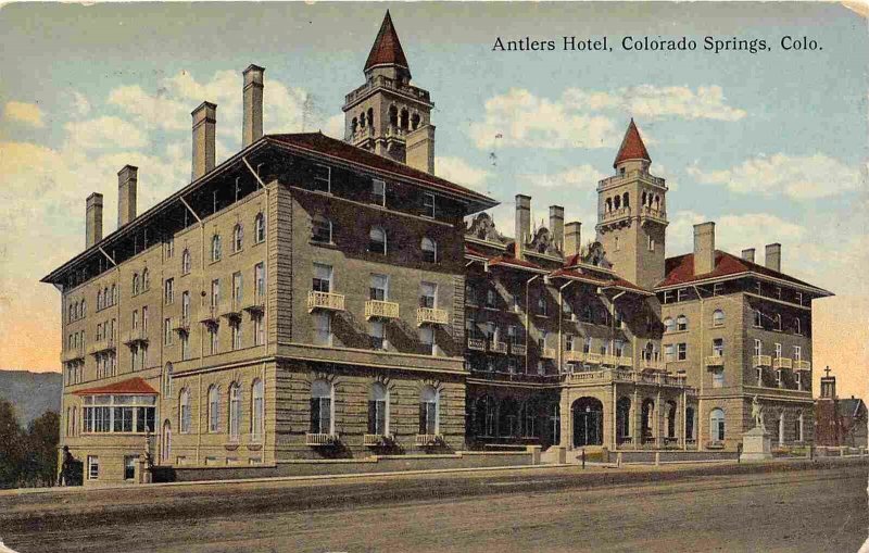 Antlers Hotel Colorado Springs CO 1919 postcard