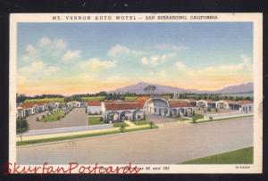 SAN BERNADO CALIFORNIA ROUTE 66 MT. VERNON MOTEL LINEN 