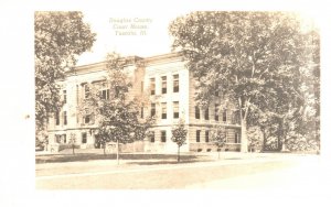 Vintage Postcard 1900's Douglas County Court House Tuscola ILL. Illinois RPPC