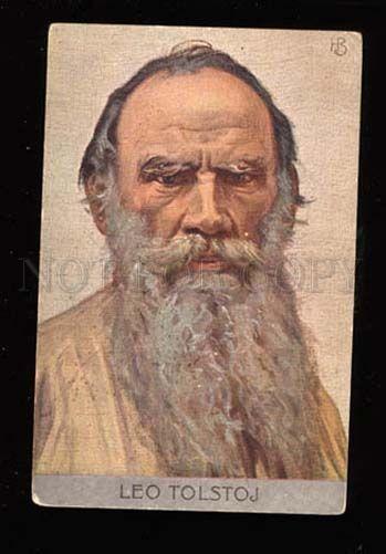 017241 Leo TOLSTOY Russian WRITER by HB vintage Color PC