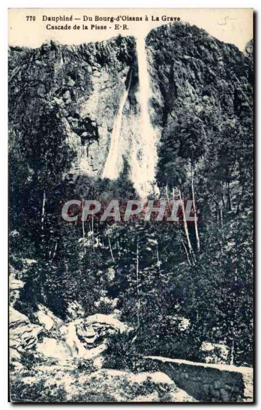 Old Postcard Dauphine Du Bourg d & # 39Oisans in La Grave Cascade Piss