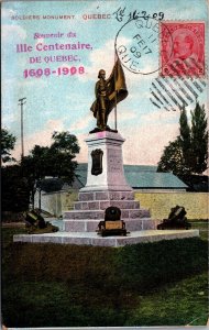Canada Soldiers Monument Quebec Vintage Postcard 09.97