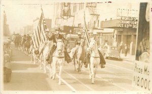 Postcard RPPC Illinois Chicago 1930s Cowboy Rodeo Parade 23-3326