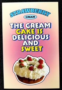 [AG] P580 Food Dessert Cream Strawberry Cake Gastronomy Cuisine (postcard) *New