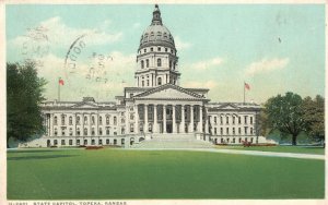 Vintage Postcard 1920 The State Capitol Building Topeka Kansas KS Structure