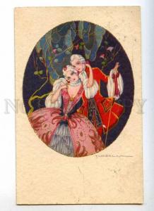 233550 ART DECO Lovers CARNIVAL by CORBELLA vintage DEGAMI PC