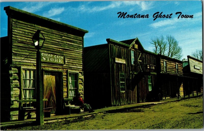Ghost Town, Nevada City MT Street View Alder Gulch Vintage Postcard H06
