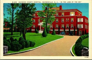 Haywood County Hospital Waynesville North Carolina NC Linen Postcard UNP S22