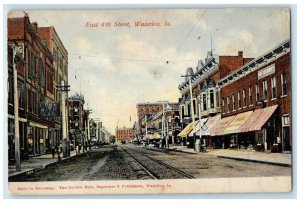 c1910 East 4th Street Exterior Building Waterloo Iowa Vintage Antique Postcard