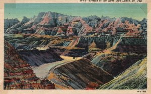 Vintage Postcard Erosion Of The Ages Rock Formations Bad Lands South Dakota SD