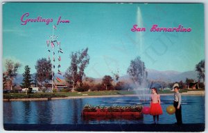 c1950s San Bernardino, CA Greetings Cute Children Entrance Sign Orange Show A219