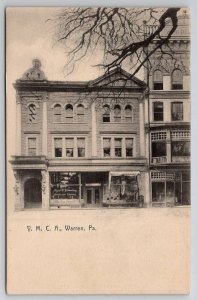 Warren PA YMCA With Magee's and Eichenberg's Jewelers Before Fire Postcard X28