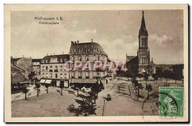 Postcard Old Mulhausen Friedensplatz