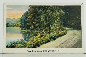 PA Greetings From VERNFIELD PA Scenic View NYCE Mfg Advertising Postcard A2