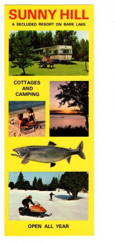 Sunny Hill Cottages, Camping Barry's Bay Ontario Vintage Advertising Sno...