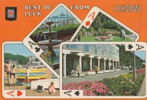 Felixstowe Four Aces Pack Of Cards Suffolk Postcard