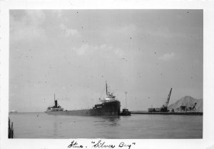 J56/ Snapshot Photograph Photo c1940s Great Lakes Ship Silver Bay 51