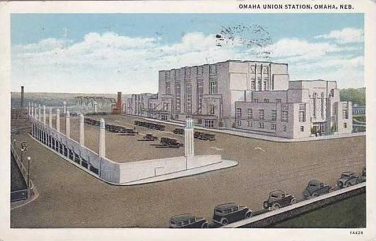 Nebraska Omaha Union Railroad Station 1935 Curteich