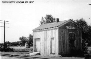 Kenoma Missouri Frisco Depot Train Station Real Photo Vintage Postcard AA61385