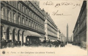 CPA PARIS 1e Rue Castiglione Colonne Vendome (997402)
