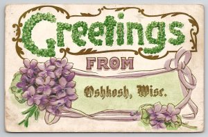 Greetings From Oshkosh Wisconsin 1911 To Freemont Postcard M23