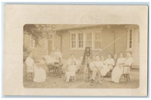 1913 Camera Photographer Tripod Family Harrisburg PA RPPC Photo Posted Postcard