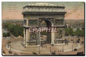 Old Postcard Paris Arc de Triomphe