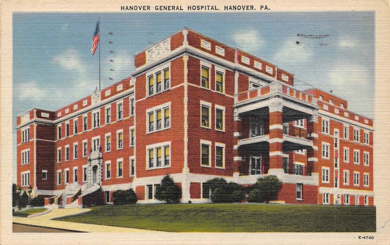 Hanover General Hospital Pennsylvania 1943 postcard