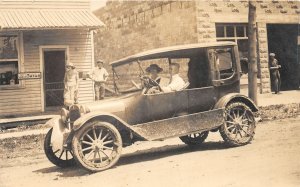 J3/ Interesting Early Automobile RPPC Postcard c1910 Garage Store 177