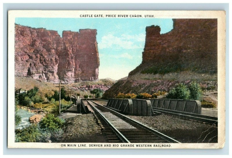 1920's Castle Gate, Price River Canon, Utah Postcard F80