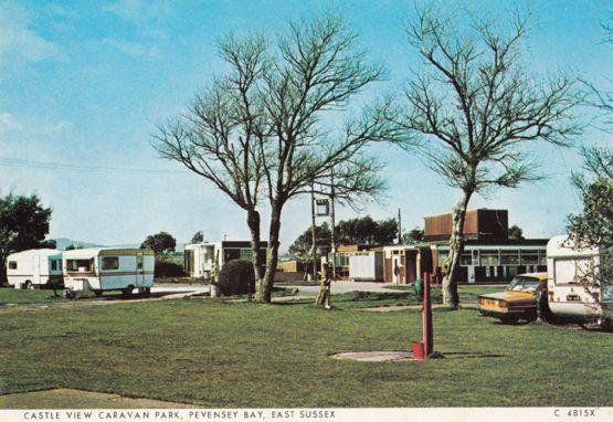 Castle View Caravan Park Pevensey Sussex 1970s Camping Postcard