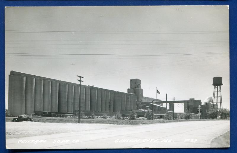 Gibson City ILLinois il Central Soya Company real postcard RPPC #1