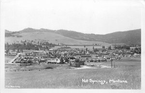Postcard RPPC 1945 Montana Hot Springs aerial View Meiers  23-13303