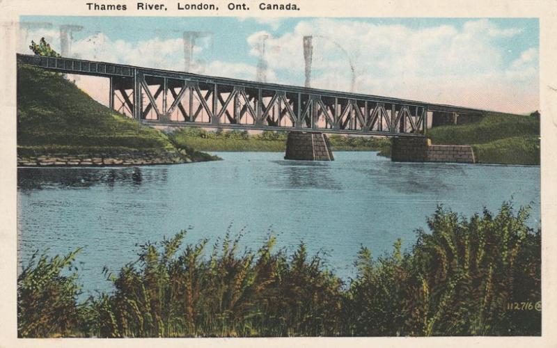 Thames River Bridge - London, Ontario, Canada - pm 1930 - WB