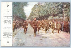 Paris France Postcard Independence Day American Troops 1919 WW1 Tugart