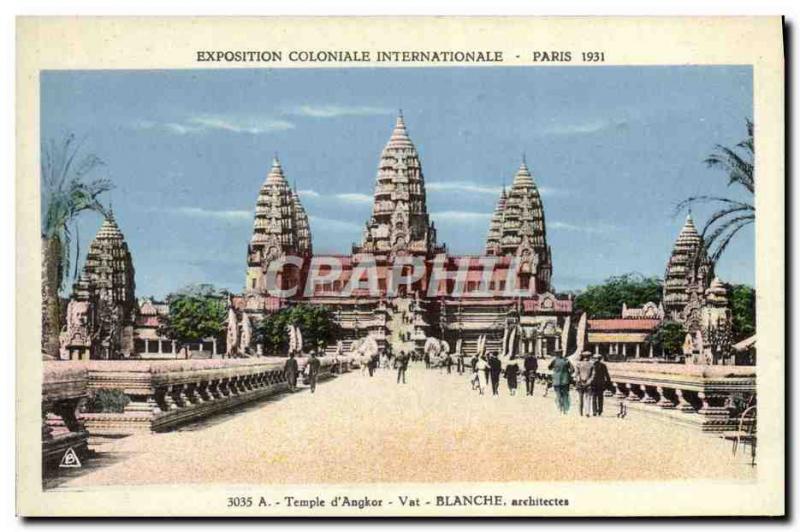 Old Postcard Exposition Coloniale Internationale Paris 1931 Temple d & # 39An...