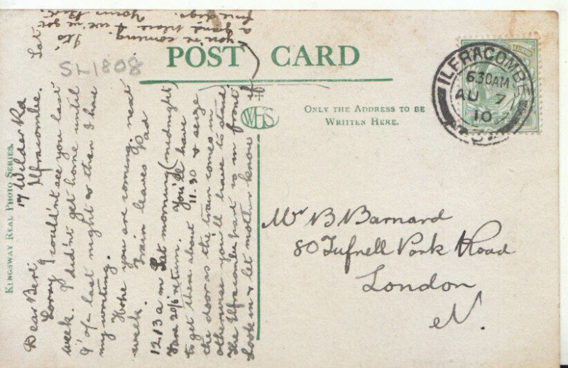 Devon Postcard - Lantern Hill from Capstone - Ilfracombe - Real Photo - TZ11779