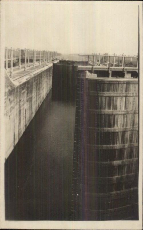 Panama Canal Locks c1915 Real Photo Postcard #1
