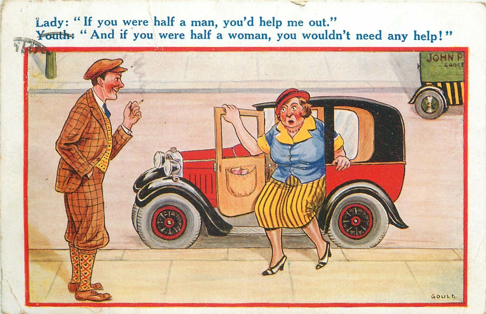 Vintage Postcard - Cartoon Humor - Write If You Haven't Kicked