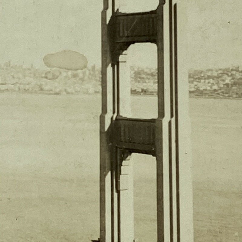 c.1930s Construction Marin Pier Golden Gate Bridge Tower San Francisco RPPC