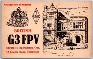 Radio Card G3FPV British Amateur Radio Station Old Palace Posted Postcard