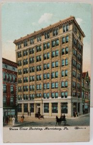 Harrisburg Pa Union Trust Building to Mechanicsburg Pennsylvania Postcard E6