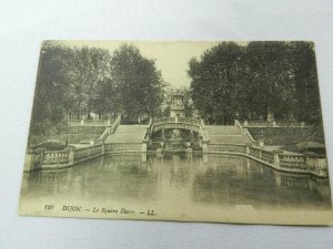 Vintage Postcard Dijon Square Darcy France Stairs Fountain