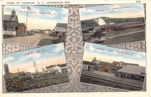 Thendara New York Adirondacks Multiview Train Station Main St Postcard AA77554