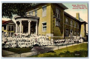 c1910 Girls Dormitory Christian Home Council Bluffs Iowa IA Antique Postcard