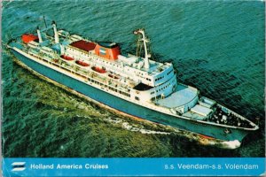 Holland America Cruises Veedam S.S. Volendam Postcard PC401
