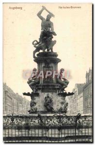 Old Postcard Augsburg Herkules Brunnen