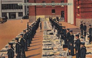 Postcard Navy Bag Inspection US Naval Training Station Newport RI