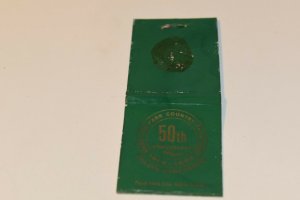 Oak Park Country Club 50th Anniversary Illinois 20 Strike Matchbook Cover